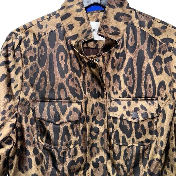 Jane Post $595 Women's Leopard Print Lightweight Nylon Safari Jacket small NWT - Picture 5 of 9
